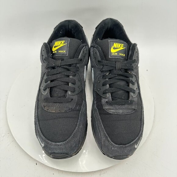 Nike Air Max 90 Men Size 10.5 DO6706-001 Black Yellow Strike Metallic Grey Shoes - Picture 3 of 11